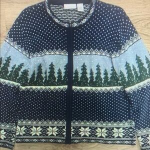 Croft & Barrow Navy and White Knit Sweater